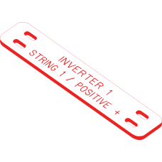 Swift ENGCTP1-1 Engraved External Label 65mm x 12mm x 1.6mm "INVERTER 1 STRING 1 / POSITIVE +