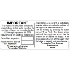 150 Swift PS14058HP Combined Periodic and Six Monthly Test Label