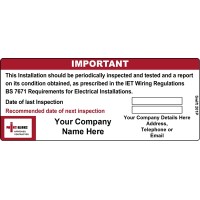100 Swift 201P Personalised NICEIC Approved Contractor Label