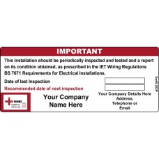 100 Swift 202P NICEIC Domestic Installer Periodic Test Label