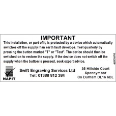 100 Swift 207P Personalised 17th Edition NAPIT Six Monthly Labels