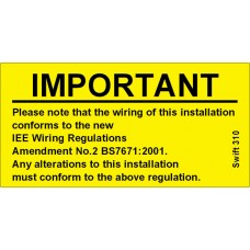 207 Swift 310 Important Harmonised Cables Labels