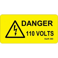 207 Swift 360 Danger 110 Volts Labels