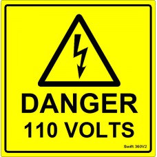 100 Swift 360V2 Danger 110 Volts Labels