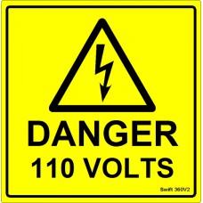 100 Swift 360V2 Danger 110 Volts Labels