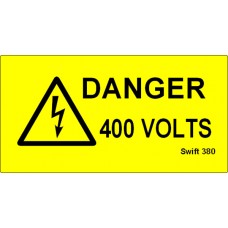 207 Swift 380 Danger 400 Volts Labels
