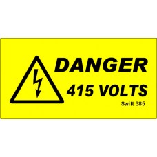 207 Swift 385 Danger 415 Volts Labels