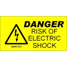 207 Swift 415 Danger Risk of Electric Shock Labels