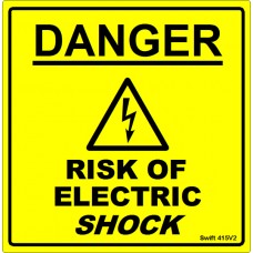 100 Swift 415V2 Danger Risk of Electric Shock Labels