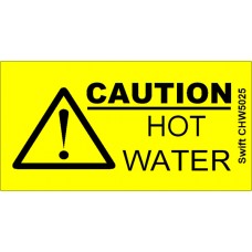 207 Swift CHW5025 Caution Hot Water Labels