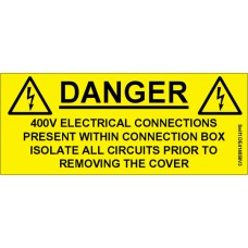 100 Swift DE414058V3 Danger 400V Electrical Connections