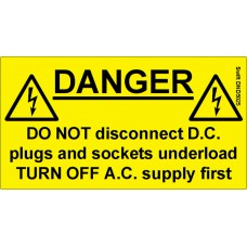 207 Swift DND5025 DO NOT disconnect DC plugs and sockets