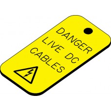 Swift ELDC5025V DANGER LIVE DC CABLES Engraved Label