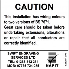 100 Swift HN7273P Caution Harmonised Cables Colour Labels