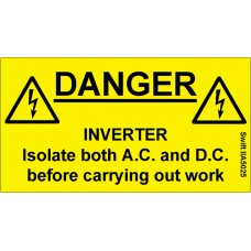 207 Swift IIA5025 INVERTER Isolate both AC and DC Labels