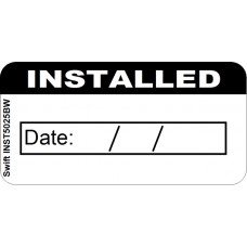 250 Swift INST5025BW INSTALLED DATE Labels