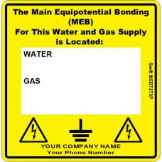 100 Swift MEB7273P Main Equipotential Bond Label MEB Personalise
