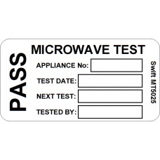 150 Swift MT5025 MICROWAVE TEST Labels