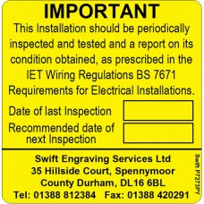 100 Swift P7273PY Periodic Test Label Personalised