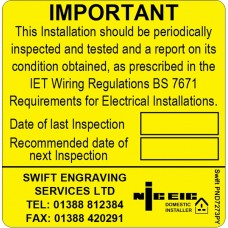 100 Swift PND7273PY NICEIC Domestic Installer Periodic Test