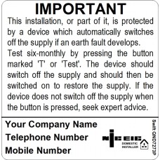 100 Swift SND7273P NICEIC Domestic Installer Six Monthly Test