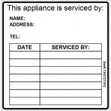 100 Swift TAS7273V2 This appliance is serviced by labels