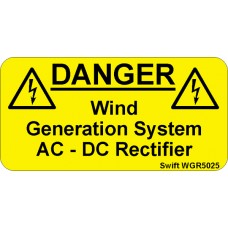 207 Swift WGR5025 DANGER Wind Generation System AC-DC Rectifier