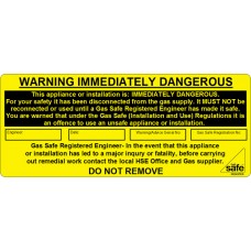 100 Swift WID14058BY WARNING IMMEDIATELY DANGEROUS Labels